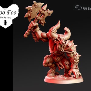Taumachos Minotaur 3D printed in Resin Fantasy Football - RNEstudio