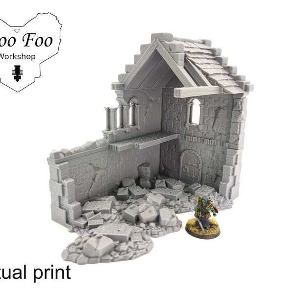 Stormguard Ruined huizen Set 3D geprint fantasie strooi terrein 28mm 32mm