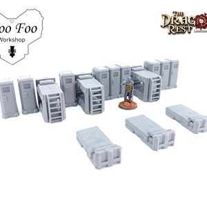 Conjunto de camas e armários de ficção científica impressos em 3D de 32 mm - Dragons Rest