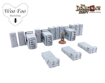 Sci fi Beds and Lockers set 3D gedruckt 32 mm - Dragons Rest