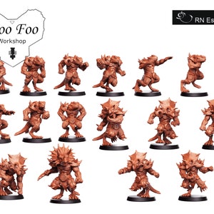 Ceratops Team Full 3D printed in Resin Fantasy Football - RNEstudio