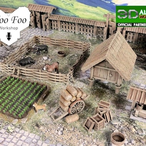 Samurai Farmyard Set 28mm 3D printed Gaming terrain - 3D Alien Worlds