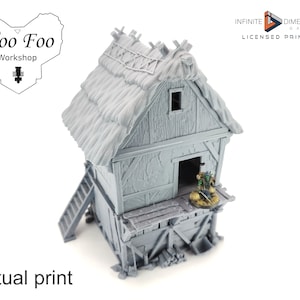 Wightwood Abbey Thatched Storehouse 3D printed Terrain - Infinite Dimensions