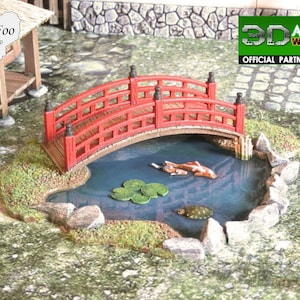 Samurai Pond, pequeno terreno de 28 mm impresso em 3D para jogos de guerra, teste de honra - 3DAlienworlds