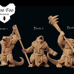 Lizardmen Brutes 3D printed in Resin 32mm fantasy Print My Minis