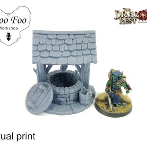 Water well 3d printed 28mm for wargaming, scatter terrain, fantasy, d&d - Dragon&#39;s Rest