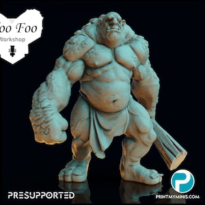 Stone Troll Troggoth miniature 3D printed in Resin 32mm fantasy, Print My Minis