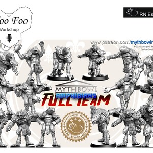 Amphibians Team Full 3D printed in Resin Fantasy Football - RNEstudio