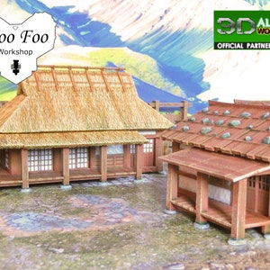 Samurai Farm Houses 28mm 3D printed Gaming terrain - 3D Alien Worlds