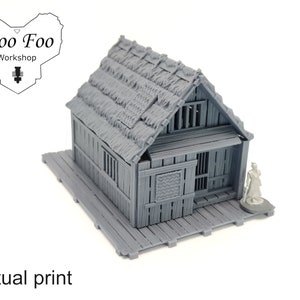Samurai Rural House 1 28/32 mm Terreno stampato in 3D test d&#39;onore Asian Adventures