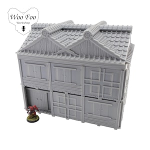 Nikaidate 2 storey house 3D printed terrain test of honour Asian Adventures