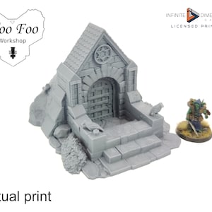 Wightwood Abbey Crypt Entrance Large 3D printed Scatter Terrain - Infinite Dimensions