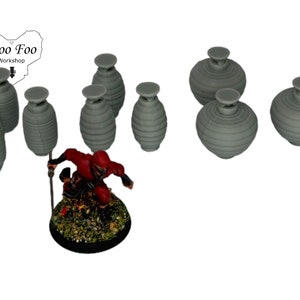 Chochin Lanterns Set 3D printed Japanese Samurai Terrain 32mm - Nippon Saga