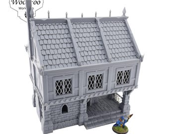 Ulvheim Merchant House Small - Fantasy and medieval Wargaming Terrain 3D Printed - Code2