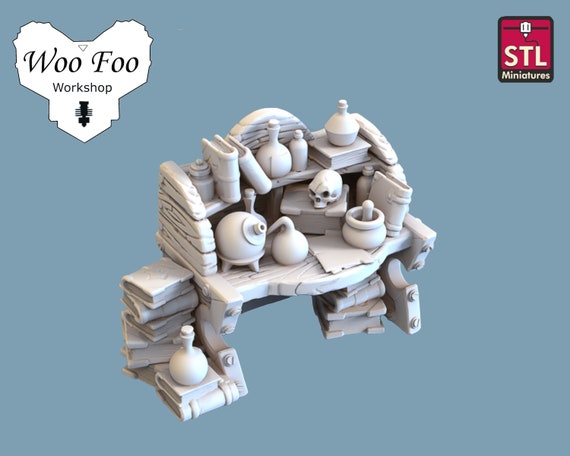Fantasy Props Alchemist Desk Resin 3D Printed Gaming Terrain - Etsy