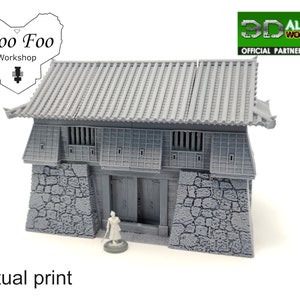 Samurai Castle Gate tower 28mm 3D printed terrain test of honour 3DAlienworld