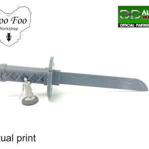 Samurai Measuring Sword 28mm 3D printed terrain test of honour - 3DAlienworlds