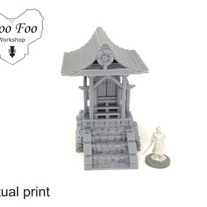 Samurai Shinto Shrine 28 mm terreno stampato in 3D test d&#39;onore Asian Adventures