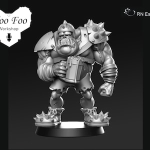 Orc with beer compatible 3D printed Resin Fantasy Football RN Estudio