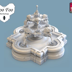 Fantasy Props Fountain Water Resin 3D printed Gaming Terrain STL Miniatures