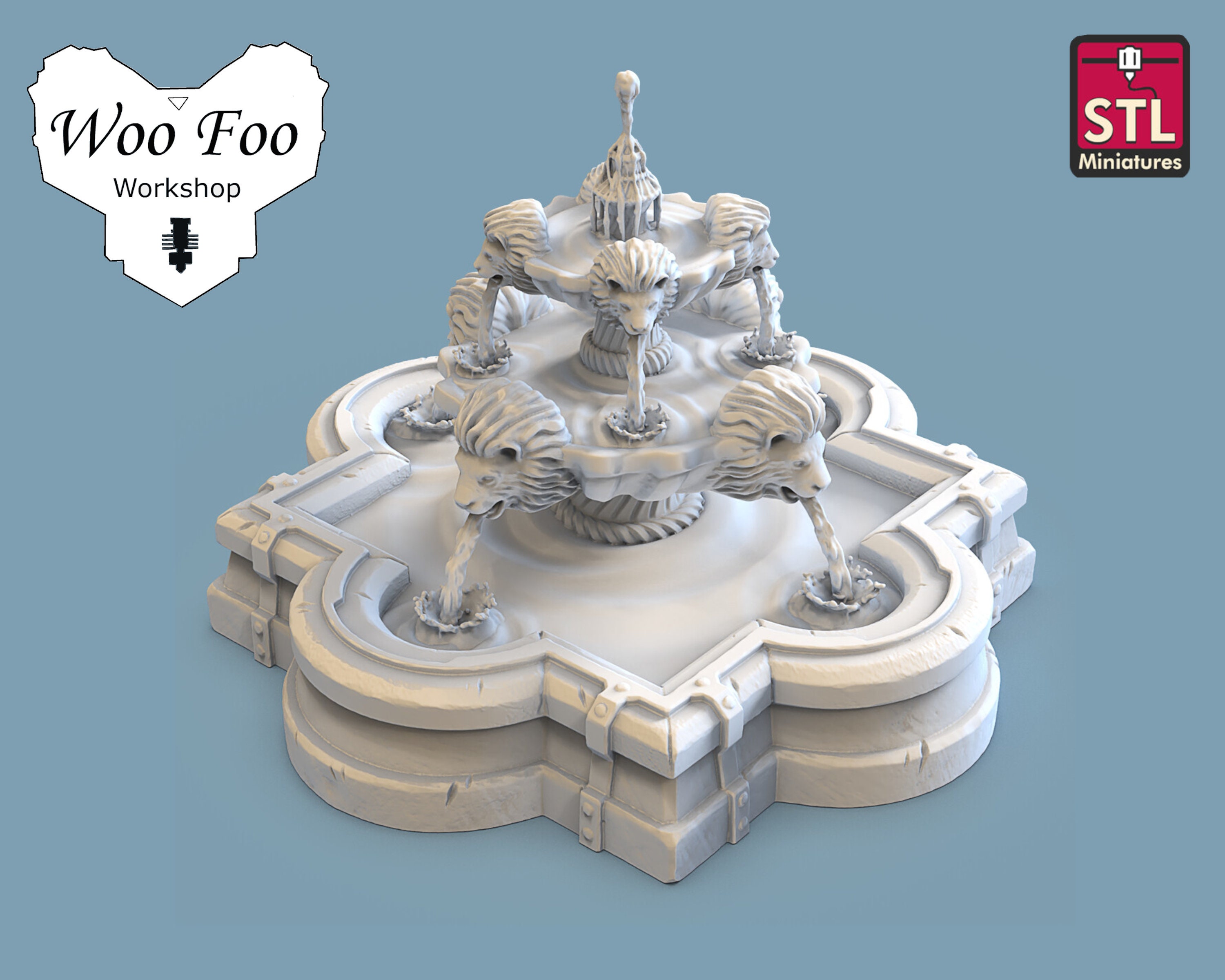 Fantasy Props Fountain Water Resin 3D Printed Gaming Terrain Etsy UK