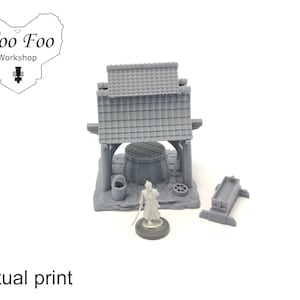 Samurai Well 28 mm terreno stampato in 3D test d&#39;onore Asian Adventures