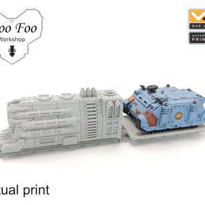 Sci Fi Gothic Train Tank Transport 3D printed gaming terrain Warlayer