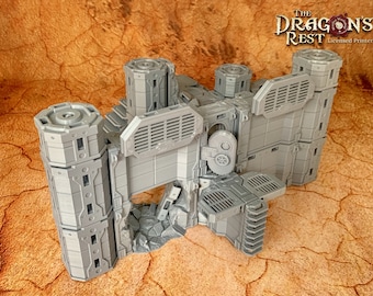 Entrée de forteresse en ruine terrain imprimé en 3D, wargaming