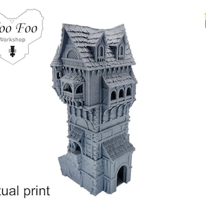 Leichheim Commoners Tower 3D printed Gaming Terrain D&D fantasy