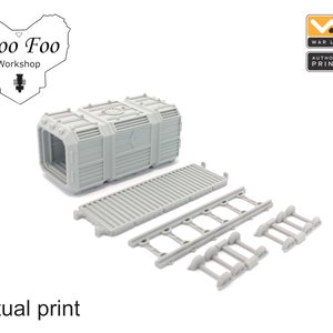 Sci Fi Gothic Train Container Standard Open 3D printed gaming terrain Warlayer