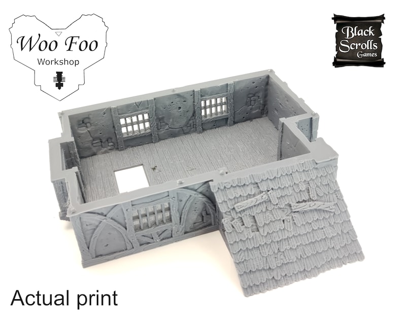 City Of Tarok Medieval Mansion with tower 3D printed scatter terrain 28mm32mm
