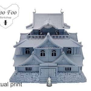 Samurai Castello giapponese 28 mm Terreno stampato in 3D prova d&#39;onore Asian Adventures