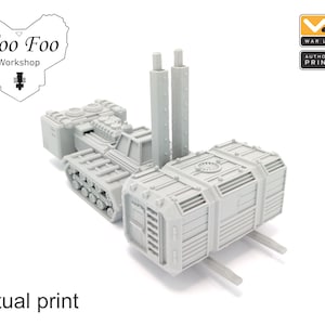 Sci Fi Gothic Train Heavy Loader With Standard Container 3D printed terrain