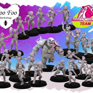 Female Unicorn Warriors Team Full 3D printed Resin - Fantasy Football