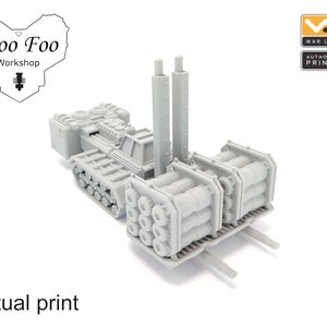 Sci Fi Gothic Train Heavy Loader With Fuel Container 3D printed gaming terrain
