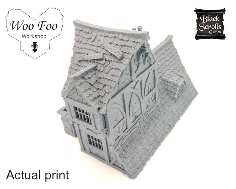 City Of Tarok Medieval Mansion with tower 3D printed scatter terrain 28mm32mm