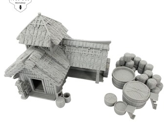 Sake Brauerei-Gebäude 3D gedrucktes japanisches Samurai-Gelände - Nippon Saga