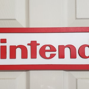 Grande logotipo da Nintendo para sala de jogos, sala de fliperama ou Mancave