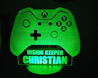 Personalized XBOX inspired LED Game Room sign/ lamp Nightlight with Name and Gamertag