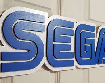 Großes Laser cut Sega Gaming Schild für Arcade Room Gameroom oder 1up