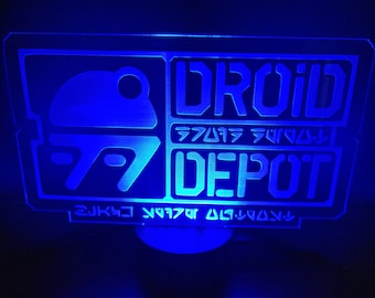 Droid Depot Inspired Led sign desk lamp night light for Star Wars Mancave/ R2 D2 Builders/