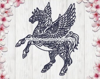 Download Art Collectibles Clip Art Zentangle Pegasus Svg Mandala Horse Svg