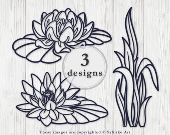 Water Lily Svg Etsy