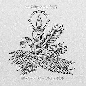 Christmas ornaments Svg. Christmas candle Svg. Cricut, Silhouette cut file. Svg, Png, Dxf files for printing, cutting, engraving files
