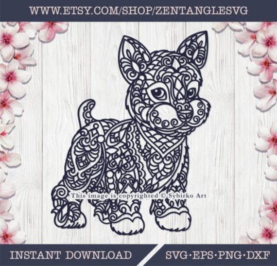 Download Yorkie SVG. Yorkshire Terrier Dog. Zentangle Mandala | Etsy