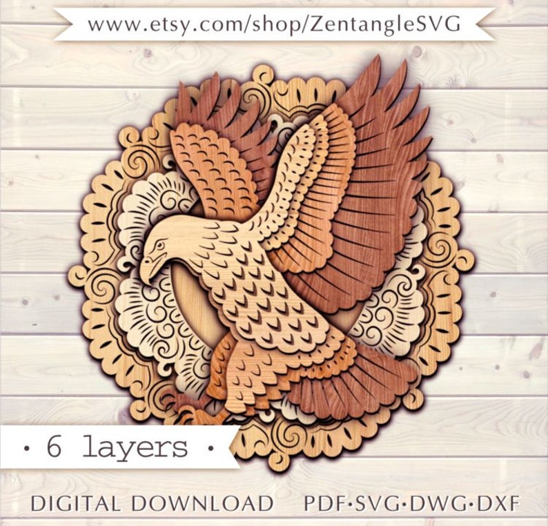 Download Diy Multilayer Laser Cut Bald Eagle Digital File For Cricut Eagle 3d Svg Eagle Layer Svg Silhouette Intricate Zentangle Mandala Bird Card Making Stationery Papercraft Gkjwonosari Com
