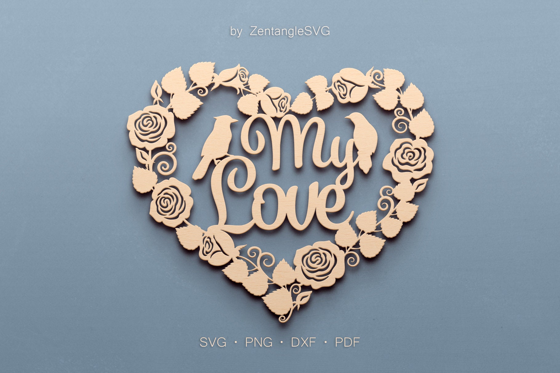 Love Heart Svg. Digital SVG PNG DXF for Laser Cut, Paper Cut, Cricut ...