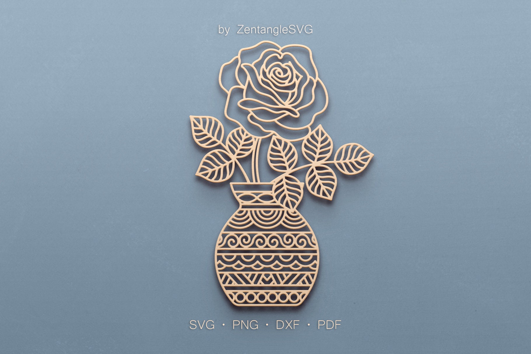Rose Flower Svg. Digital SVG PNG DXF for Laser Cut, Paper Cut, Cricut ...