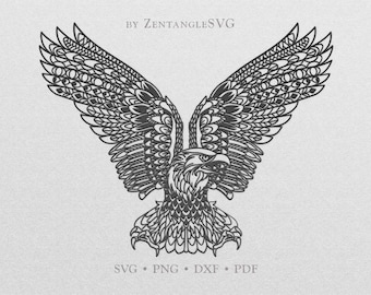 Mandala Eagle Svg. Bald Eagle Svg. Eagle Svg. Cricut, Silhouette cut file. Svg, Png, Dxf files for printing, vinyl cutting, decal, sticker.