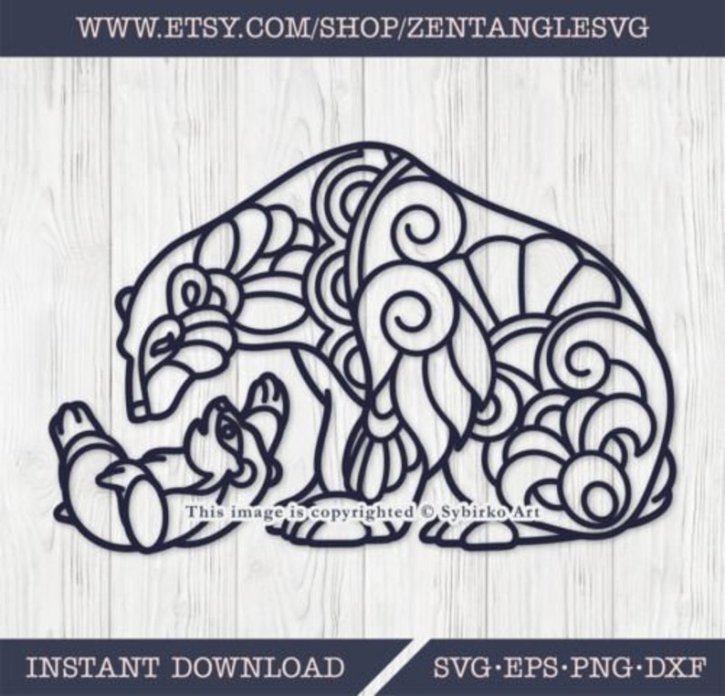 Download Polar Bear SVG. Mother Bear. Mom Love. Zentangle Mandala ...